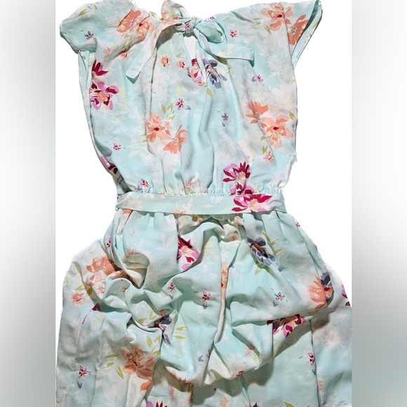 LC Lauren Conrad Mint Floral MIDI Belt Dress - Picture 2 of 6